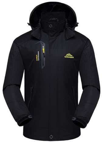 Naudamp Chaqueta Impermeable al Aire Libre para Hombres Ligero Softshell Rain Coat Escalada Senderismo Ropa Montaña Multi-Bolsillos Rompevientos