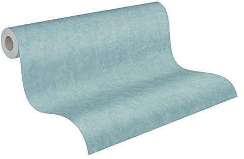 A.S. Création Unitapete Cuba Tapete einfarbig unifarben Vliestapete blau leicht glänzend matt fein strukturiert 380243 38024-3, 10.05 m x 0.53 m