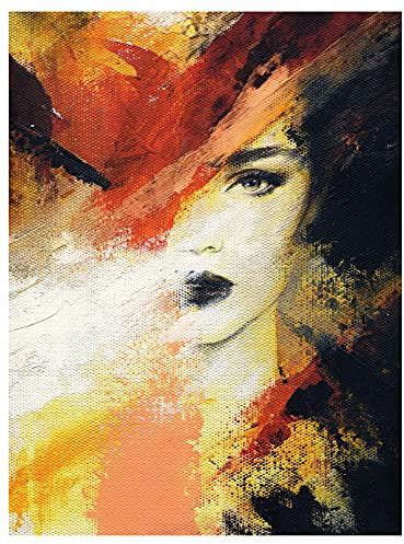 wandmotiv24 Deko Wandbild aus Acrylglas, Größe 60x45cm, Hochformat, Frauen Gemälde, Art, Bild, Schminke, Leinwand, Model, Dekoration Wohnung modern, Deko, Acryl, Wanddeko Schlafzimmer M0106