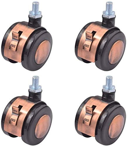 Pkfinrd Wagen for Möbelrollen zum Bewegen von Möbeln 2-Zoll-Alloy-Universal-Rad mit Bremsrädern Heavy Duty Gummi-Drehwagen-Möbel Caster mit Bremsen