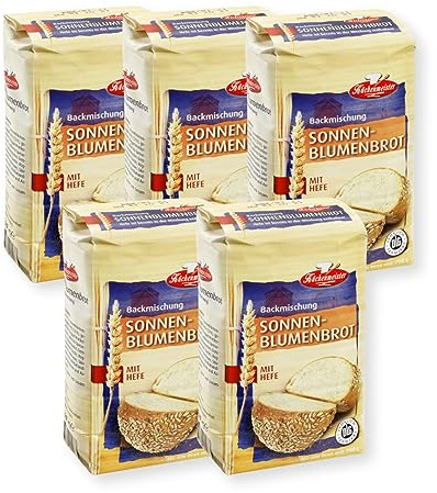 BIELMEIER KÜCHENMEISTER Brotbackmischung Sonnenblumenbrot 5 x 500 g I Brotbackmischungen für Brotbackautomat & Ofen I Mit Backmischung einfach backen