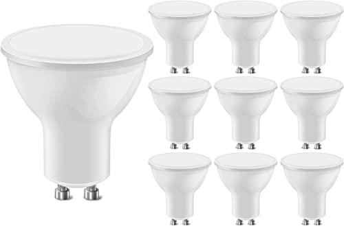LEDYA GU10 Bianco Caldo, Lampadine Led GU10 3000k, Lampadine a Risparmio Energetico Da 5w 400lm, Equivalente a Una Alogena da 40w, Angolo Del Fascio Di 120°, Non Dimmerabile, Confezione Da
