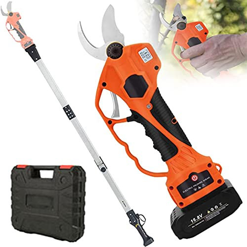 JIADUOFU Cesoie Elettriche Potatura, Professionale Forbici Potatura, Alberi Frutta Tagliabordi, per Giardinaggio Albero Albero da Frutta Entro La Potatura delle Viti,3cm-Withpole