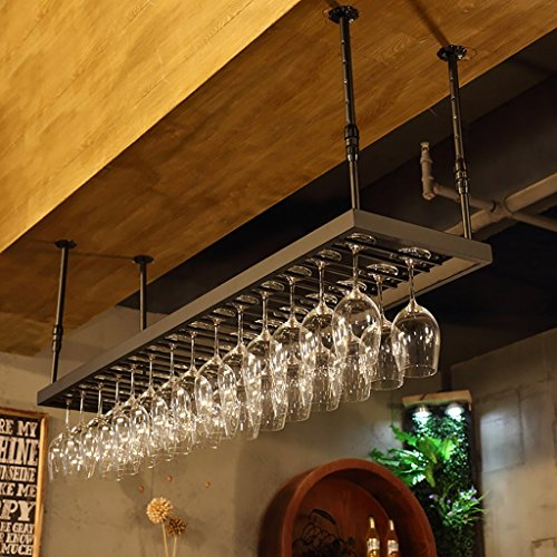 MAZAGE wine racks metal Wine Glass Rack,Glassware Rack Wine Rack,Glassware Wine Rack、Shelf Wine Glass Holder,Wine Glass Rack, Champagne Glass Rack、 (Color : BLACK, Size : 80 * 35cm) needed