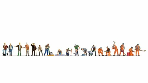 NOCH® XL set At work, 18 hand-painted figures of the model railway track H0 1:87 for realistic model building sceneries and dioramas