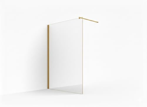 Glaszentrum Hagen - (Typ/GD) 140x200 cm Duschwand Klarglas Duschabtrennung Walk-In Dusche ESG Echtglas Duschtrennwand - Profile in Gold