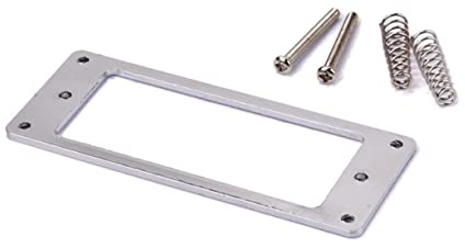 SAFIGLE Humbucker Tonabnehmerring aus Metall Silber mit Flacher Basis 2mm Dicke Stabiles Gitarren Montagering für Humbucker Tonabnehmer zur Einfachen Montage
