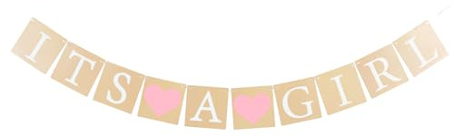 SUNBEAUTY It's a Girl Banner Babyparty Deko für Mädchen Baby Shower Gender Reveal Party Dekoration