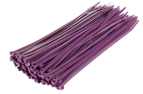 Gocableties Purple Cable Ties, 200mm x 2.5mm, Bulk Pack of 1000, 8” Premium Nylon Zip Ties, Multi-Purpose Plastic Tie Wraps, Secure Self-Locking Mechanism, for Home, Garden, Office and DIY