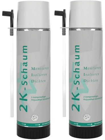 VE-INDUSTRIES 2x 2K B2 Türzargenschaum Schnellschaum Türschaum PU Adapterschaum 400ml