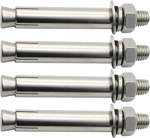 Ankerschrauben, Expansionsschraubenbolzen, 4 Stück Expansionsschraubenbolzen M8 – Edelstahl-Außensechskantmutter, Expansionshülse, Ankerbolzen, Hochleistungs-Befestigungsanker, M8*70(Color:M8*120/4 Pi