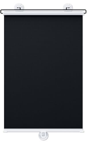 Verdunkelungsrollos mit Saugnäpfen, wärmeisolierte Jalousien für Fenster, einziehbare Sonnenschutzrollos, Raumverdunkelungsvorhänge, ohne Bohren, Schwarz-75x200cm/30x79in