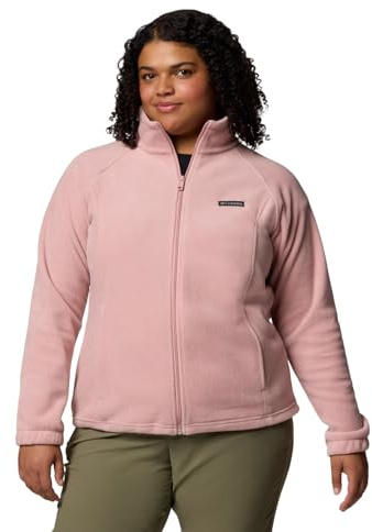 Columbia Benton Springs Chaqueta de forro polar con cremallera completa para mujer, color rosado Eraser Pink, talla L