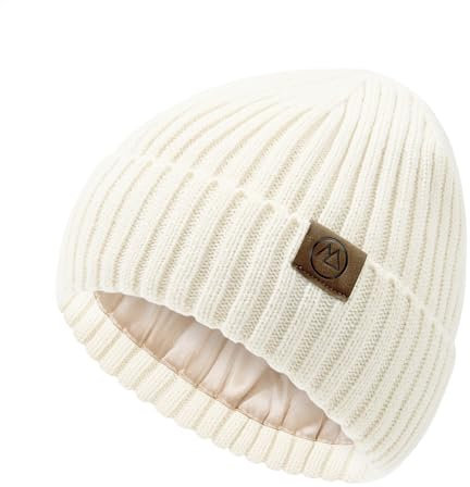 Durio Mütze Damen Strickmütze Herren Vielseitige Strickmütze für Damen und Herren Beanie Ideal für kaltes Wetter Weiß Einheitsgröße