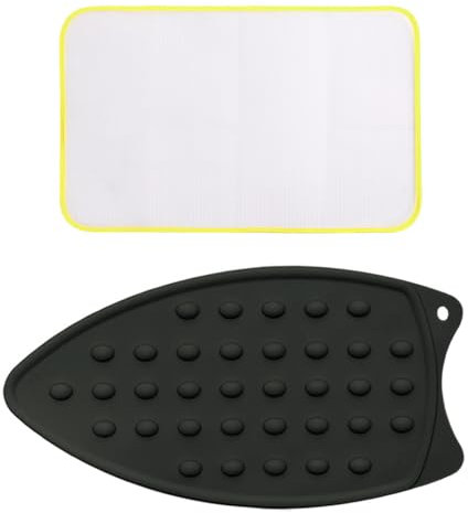 Silicone Tappetino per Riposo Stiro, Pad in Ferro Resistente al Calore, Tappetino in Silicone per Ferro, Tappetino da Stiro Portatile, Tappetino per il Riposo in Ferro, Nero