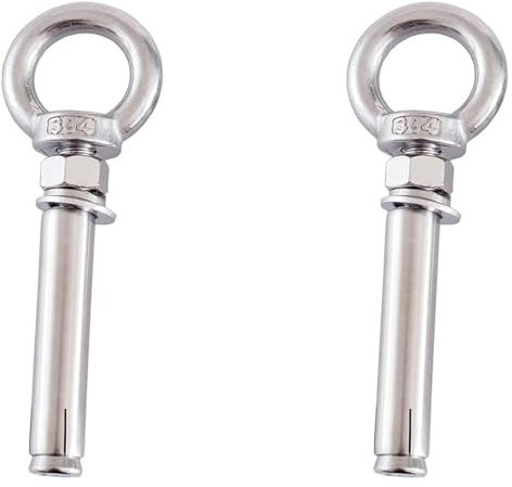 Ankerbolzen, 2 Stück M12-Erweiterungs-Ringschraube, Ringmutter, Schraube mit Ring, Hebebolzen aus Edelstahl 304 for Wandanker und Ziegel, M12 x 90 mm(M12x110mm)