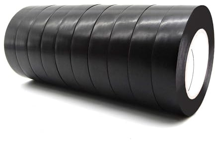 Homewise 10 Rolls Black Insulation Tape (19mm x 20m) – Heavy Duty PVC Tape for Wiring, Repairs & Harnessing – UV/Moisture Resistant – Flame Retardant DIY & Professional Use