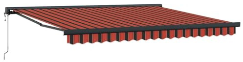 vidaXL Toldo retráctil automático en Naranja y marrón, Mide 400 x 300 cm. Es Duradero, Resistente a los Rayos UV Exteriores como Patios, Balcones, Jardines y terrazas. Ideal para cre