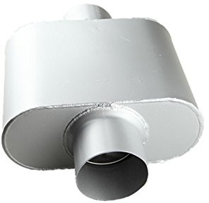 US SHIP Racing Performance 3 Inlet/Outlet Center Exhaust Oval Single Chamber Muffer Silencer