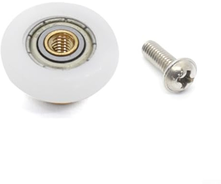 Juego de 4 rodillos para puerta de ducha, ruedas corredizas de vidrio para puerta de baño, rodillo de cobre de nailon para vidrio de 4-8 mm, 19-27 mm de diámetro (25 mm)