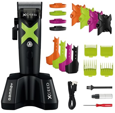 Professioneller Herren-Haarschneider GAMMA+ XCEED Clipper | Vector IN2-Motor mit Dynamischer Drehmomentsteuerung | 180 Min Autonomie |0-Gap-Klinge | Aluminium-Rückseite