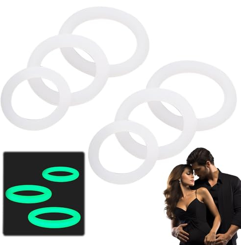 GNALIA 6 Piezas Juguetes Eróticos Para Parejas Sexuales, Anillos Pene Apilables Fosforescentes, Diámetros 23Mm 25Mm 30Mm