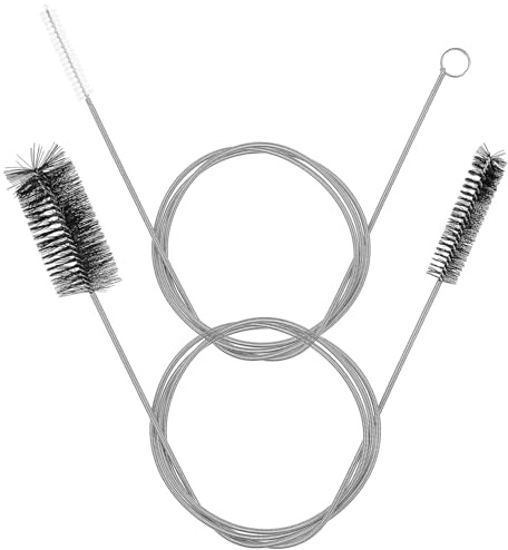 VICASKY Lot de 2 Brosses Déboucheuses de Canalisations Flexibles 155 Cm Brosse Noire Double Tête et Brosse Transparente Simple Tête pour Nettoyage Évier la Cuisine Maison