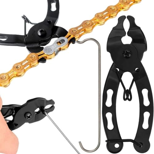 PARENCE. Alicate Compacto Cadena de Bicicleta - Alicate de Desmontaje con Gancho de Sujeción - Herramienta para Abrir Eslabones de Cadena - Compatible Bicicletas de 8 a 12 Velocidades - 9 x 4,5 cm