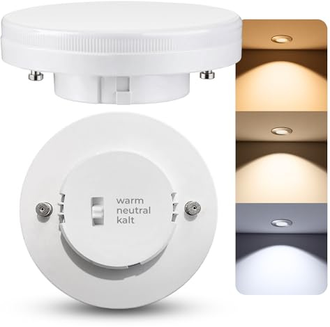 SSC-LUXon LumiFLEX GX53 Lampe LED 6W dimmbar 3 Lichtfarben Reflektor 230V | Dimmbare GX53 Spotlampe mit 3 Lichtfarben - warmweiß bis kaltweiß per Schalter, flimmerfrei, hoher CRI, für alle Räume