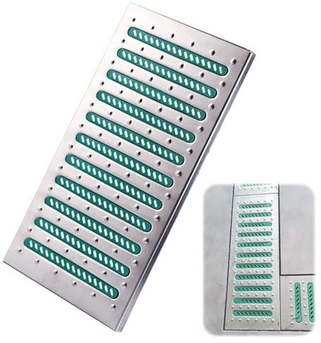 SXYCKRUI Grille Caillebotis en Acier Inoxydable 304, Grille Caniveau Rectangulaire, Couvercle de Regard pour Cuisine, Terrasse, Jardin, Etc(58 * 30 * 2.5cm/23 * 12 * 1in)