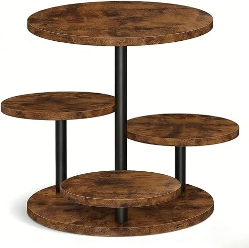 KAHEIGN Tortenständer 4 Etagen Tortenplatte 360° Drehbar Kuchen und Cupcake Ständer, Rund Cupcake-Halter Turm Serviertablett für Desserts Donuts Macarons für Hochzeitstorte Deko Geburtstagsparty