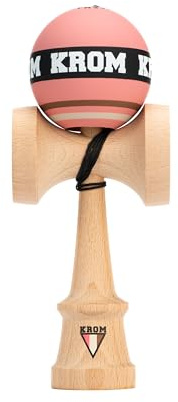 KROM Kendama STROGO Neapolitan Strawberry – Kendama in Legno per Principianti e Giocatori avanzati – Gioco di abilità per Uso Indoor e Outdoor – Giocattolo in Legno con Corda e Sfera