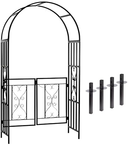 Arche de jardin avec portail, arche de cérémonie de mariage, treillis pour plantes grimpantes, pergola pour pelouse, patio, arrière-cour, décoration de cour