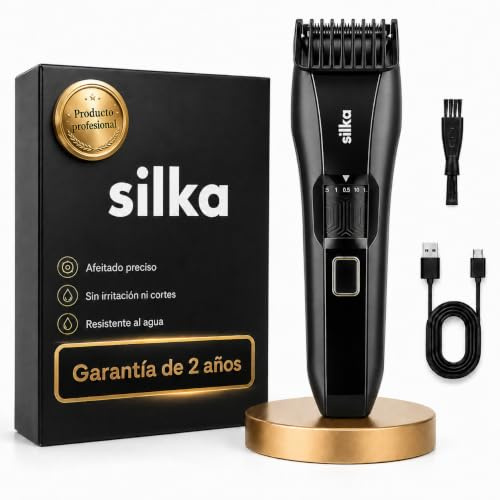 Silka Beard Trimmer para Hombre – Recortadora de Barba Profesional, Cortabarba de Precisión para Grooming Masculino, Maquinilla para Barba y Bigote