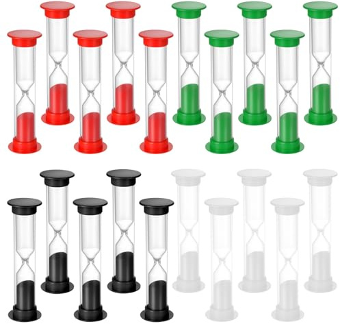 20 Pcs Reloj de Arena 1 Minutos, Time Timer Temporizador Cocina, Relojes de Arena Coloridos, Temporizador de Corta Duración para Hogar, Cocina, Escuela y Oficina (4 Colores)