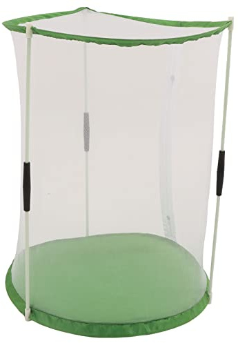 Generic Transparent Insektsobservationsbur Bärbar och Enkel Installation för Odling Av Insekter och Växter, Vit med Grönt, 12,4x12,4x15,7tum