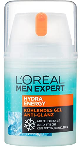 L'Oréal Men Expert Gesichtspflege für Männer, Mattierende und kühlende Feuchtigkeitscreme, Hydra Energy Kühlendes Gel Anti-Glanz, 1 x 50 ml