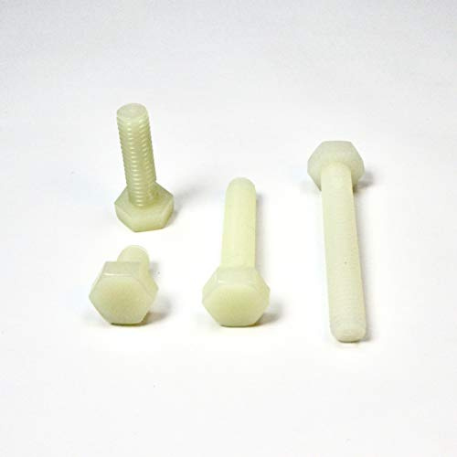 ajile - 20 pièces - Vis boulon hexagonale nylon diam. M6 clef de 10 mm | longueur L = 25 mm plastique polyamide PA6.6 isolant
