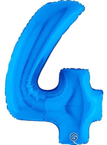 Grabo XXL Riesen Zahlen Folienballon 102 cm (40) – Perfekte Deko für Geburtstage, Jubiläen & Feiern – Happy Birthday Party-Highlight - für Helium und Luft! Wiederverwendbar! (Blau, 4)