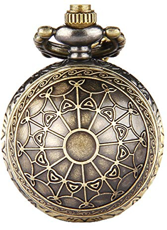JewelryWe Montre de Poche Gousset Retro Toile d'Araignée Quartz Alliage Chaîne Collier Pendentif Longueur 80cm pour Homme Femme avec Sac Cadeau