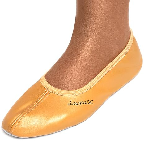 Lappade Schwarz, Weiß, Jeansblau, Rosa, Lila, Rot Gymnastikschuhe, Schläppchen, Turnschläppchen mit Ledersohle Gr. 28-46