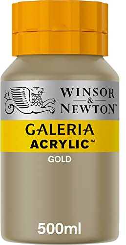 Winsor & Newton 2150283 Galeria Acrylfarbe, hohe Pigmentierung, lichtecht, buttrige Konsistenz, 500 ml Topf - Gold