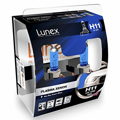 LUNEX H11 PLASMA XENON - Lampadine Alogene Faro, 12V 55W PGJ19-2, 5000K duobox (2 units)