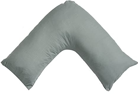 CnA Stores - V-Shaped Pillow For Neck, Head & Back With Extra Cushioning Support Non-Allergenic With Grey Pillow Cases