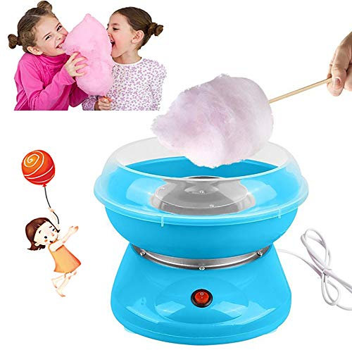 Nostalgia Cotton Candy Machine, Fashion Mini Cotton Candy Floss Maker Hard Sweet And Sugar Free Stainless Steel Bottom Groove Festival Gift, 25X25x18cm,Blue