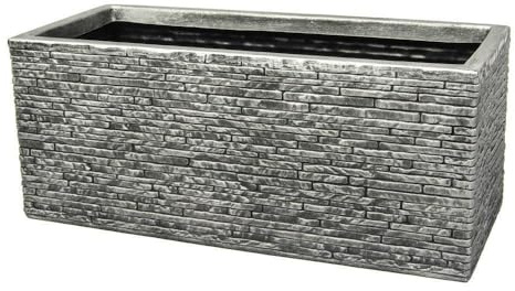 Strata GN576 Slate Lightweight Garden Planter Trough - Durable, Stylish, and Weather-Resistant Plant Pot- Ideal for Your Outdoor Space (60 x 25 x 25.5cm)