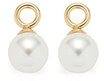 JEWELS BY LEONARDO Ohrring-Einhänger Beauty's Perla Beau • Creolen-Anhänger aus goldfarbenem Edelstahl • Charms mit weißen Imitations-Perlen • Schmuck Geschenk für Frauen • 021627