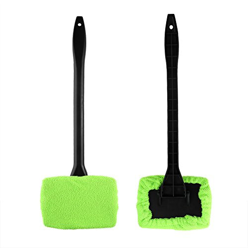 Raguso Outil de Nettoyage de Pare-Brise de Voiture Brosse de Nettoyage de Pare-Brise Outil D'élimination de la Saleté de la Poussière de Fenêtre D'automobile(Vert)