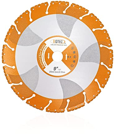 BGTEC Lama per sega diamantata multiuso, 230 mm, brasata sottovuoto, resistente, per tondo per cemento armato, lamiera, ferro angolare, acciaio inossidabile