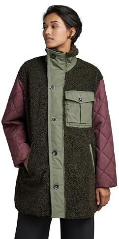 G-STAR Donna Teddy Mix Jacket, Grigio (asfalt D22042-C454-995), S